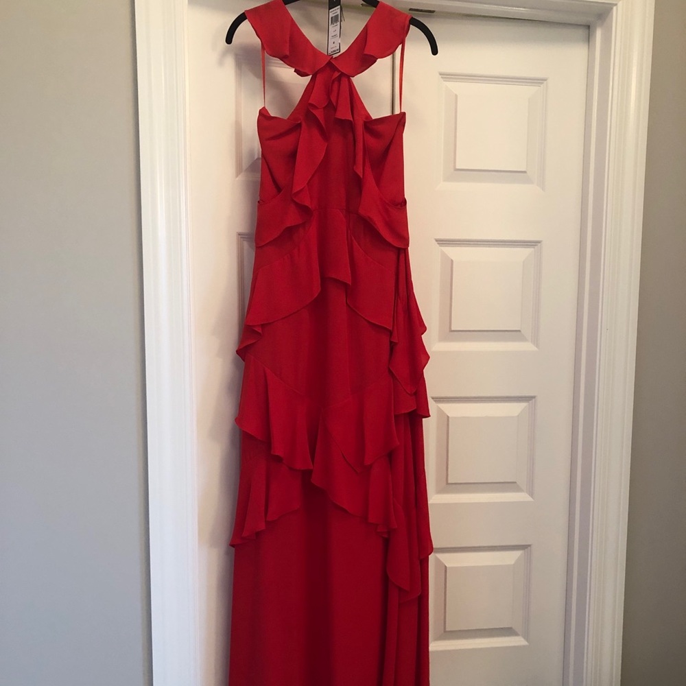 BCBG Red Ruffle Gown - Picture 2 of 4